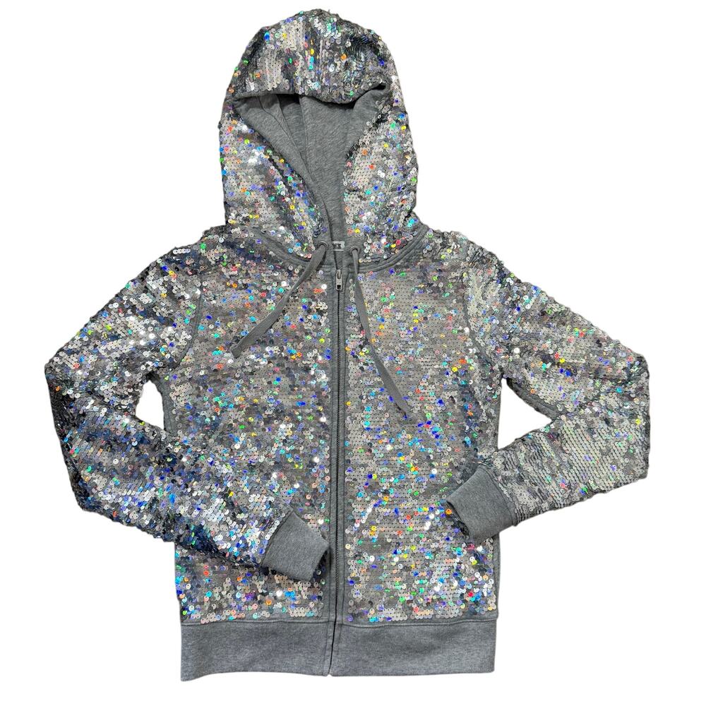 Victoria’s Secret PINK 2013 Fashion Show Reversible Sequin Hoodie XS Holographic